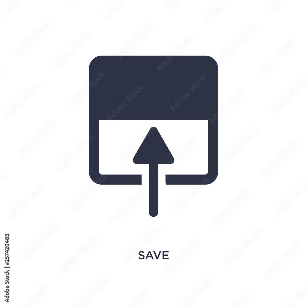 Poster save icon on white background. simple element illustration from geometry concept.