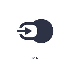 join icon on white background. Simple element illustration from geometry concept.