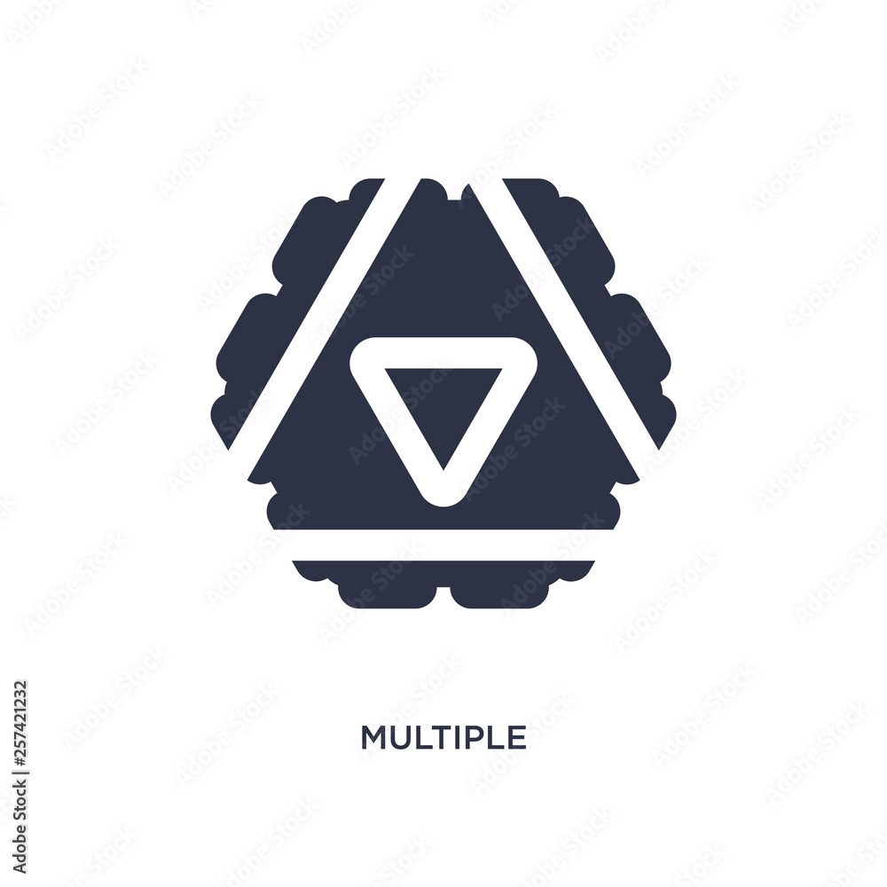 Poster multiple triangles inside hexagon icon on white background. simple element illustration from geometr