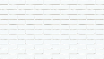 White brick wall texture. Empty background. Vintage stonewall. Room design interior. Backdrop for cafe. High quality seamless 3d illustration.