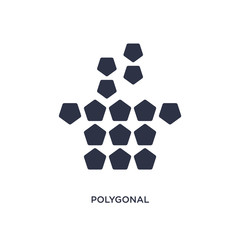 polygonal coffee cup icon on white background. Simple element illustration from geometry concept.
