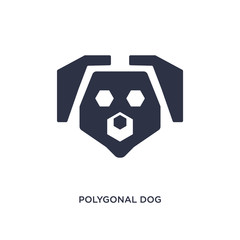 Fototapeta premium polygonal dog icon on white background. Simple element illustration from geometry concept.