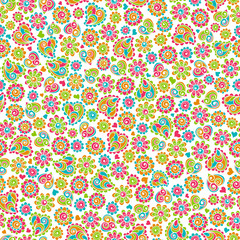 Seamless background pattern with hearts and flower. Use for wallpaper, gift wrapping, for the manufacture of cards for St. Valentine's Day