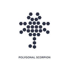 polygonal scorpion icon on white background. Simple element illustration from geometry concept.
