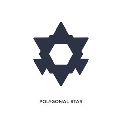 polygonal star of six points icon on white background. Simple element illustration from geometry concept.