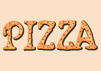 Vector pizza word