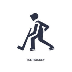 ice hockey icon on white background. Simple element illustration from hockey concept.