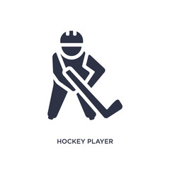hockey player icon on white background. Simple element illustration from hockey concept.