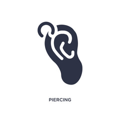 piercing icon on white background. Simple element illustration from jewelry concept.