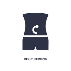 belly piercing icon on white background. Simple element illustration from jewelry concept.