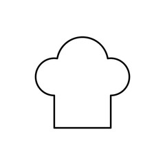 Flat line monochrome chef hat illustration for web sites and apps. Minimal simple black and white chef hat illustration. Isolated vector black chef hat illustration on white background.