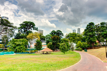 Fototapeta na wymiar Singapore city center, landmarks