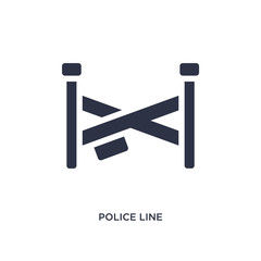 police line icon on white background. Simple element illustration from law and justice concept.