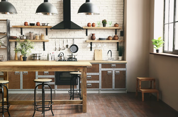 Beautiful interior of modern kitchen