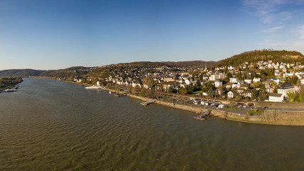 Fototapeta na wymiar The city of Linz am Rhein from above / Rhineland Palatinate, Germany