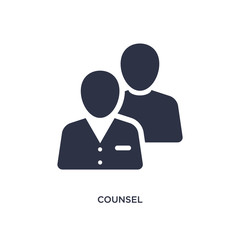 counsel icon on white background. Simple element illustration from law and justice concept.
