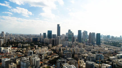Fototapeta premium A spectacular view of the central region of Israel. Tel Aviv, Ramat Gan