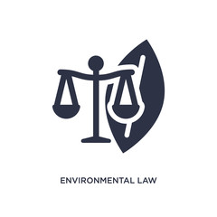 environmental law icon on white background. Simple element illustration from law and justice concept.