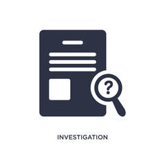 investigation icon on white background. Simple element illustration from law and justice concept.