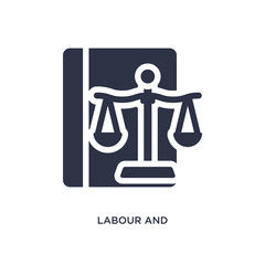 labour and social law icon on white background. Simple element illustration from law and justice concept.