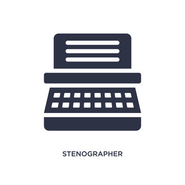 stenographer icon on white background. Simple element illustration from law and justice concept.