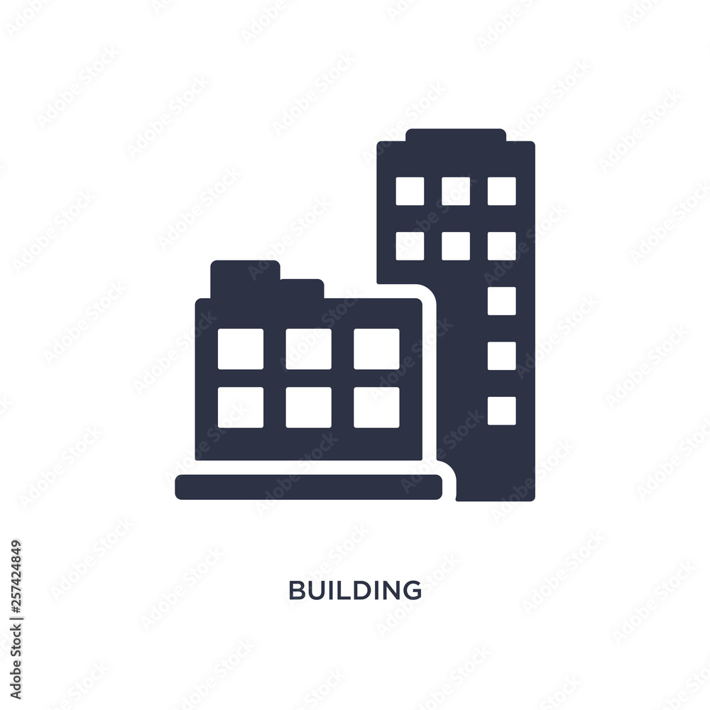 Poster building icon on white background. simple element illustration from strategy concept.