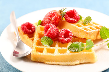 waffles with berries fruits