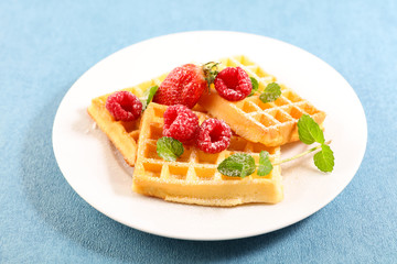 waffles with berries fruits