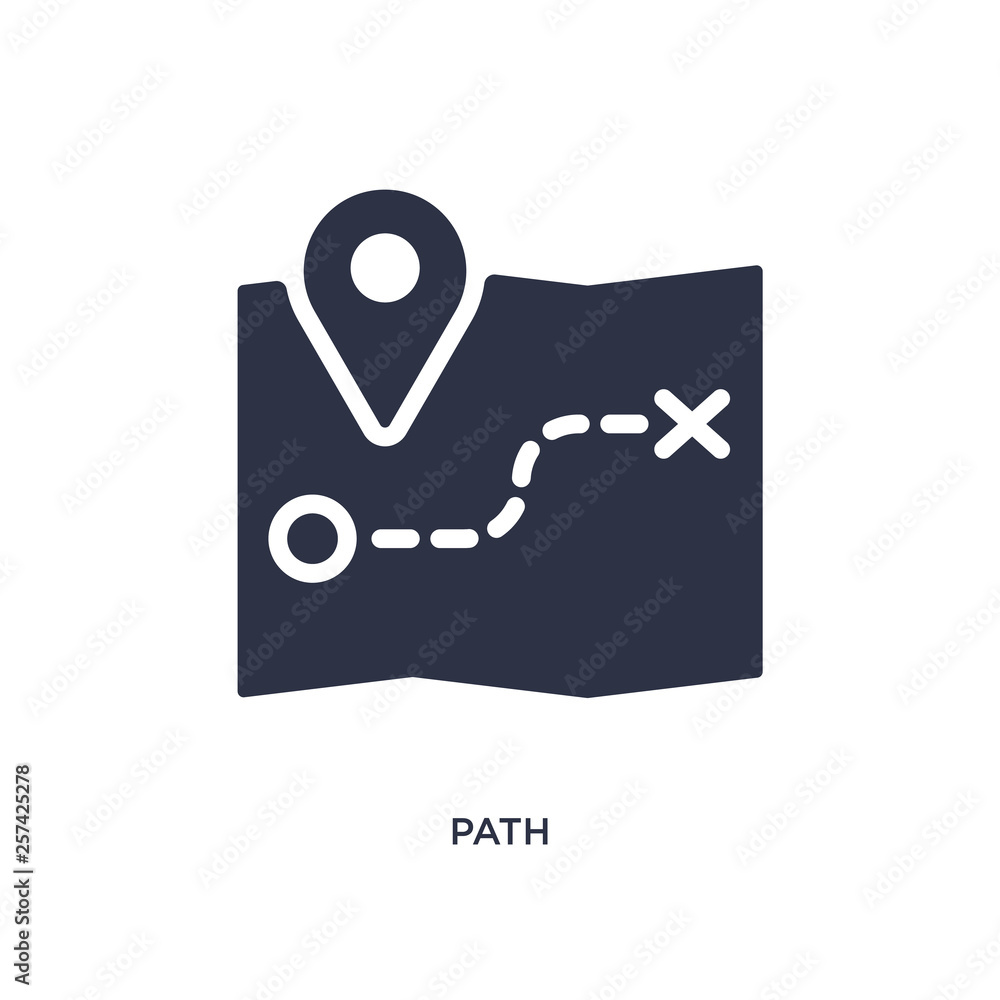 Poster path icon on white background. simple element illustration from strategy concept.