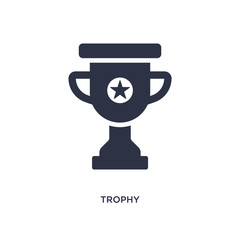 trophy icon on white background. Simple element illustration from strategy concept.