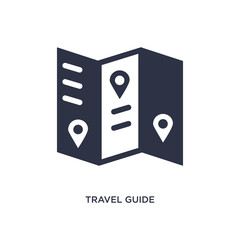 travel guide icon on white background. Simple element illustration from summer concept.
