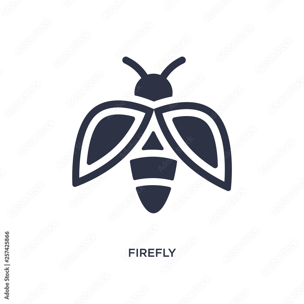 Poster firefly icon on white background. simple element illustration from summer concept.
