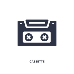 cassette icon on white background. Simple element illustration from summer concept.