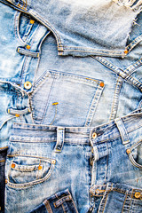  background of blue jeans with stitching, copy space