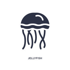 jellyfish icon on white background. Simple element illustration from summer concept.