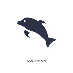 dolphin on water waves icon on white background. Simple element illustration from summer concept.
