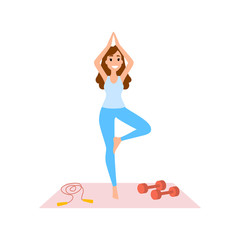 Obraz na płótnie Canvas Woman doing yoga exercise. Meditation pose and body