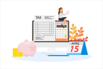 Tax concept. Idea of accounting and payment. Financial