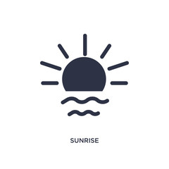 sunrise icon on white background. Simple element illustration from weather concept.
