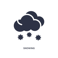 snowing icon on white background. Simple element illustration from weather concept.