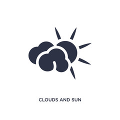 clouds and sun icon on white background. Simple element illustration from weather concept.