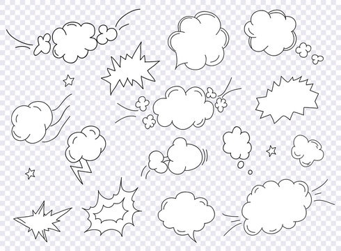 Comics pop art style blank layout template with clouds beams. Concept vector for web and mobile applications.