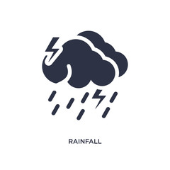 rainfall icon on white background. Simple element illustration from weather concept.