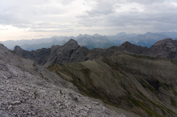 rough harsh landscape in the alps