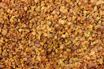 The raisins on the counter of the store
