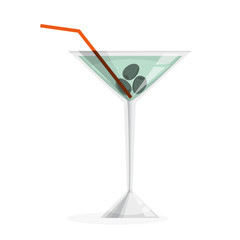 Cocktail. Green alcohol drink in a glass