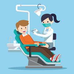 Dentist doctor examining patient