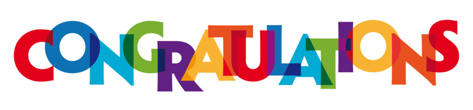 congratulations - vector of stylized colorful font