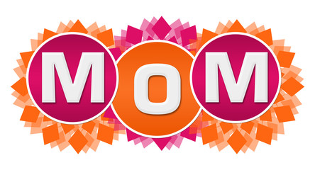 Mom Pink Orange Circular Floral Circles 18361