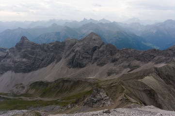The Alps. Landscapes. pointed spiky rock peaks
